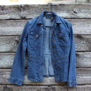 DKNY GIRLS MID LENGTH DENIM JACKET